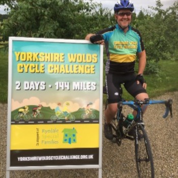 Signboard and cycle jersey promoting the event