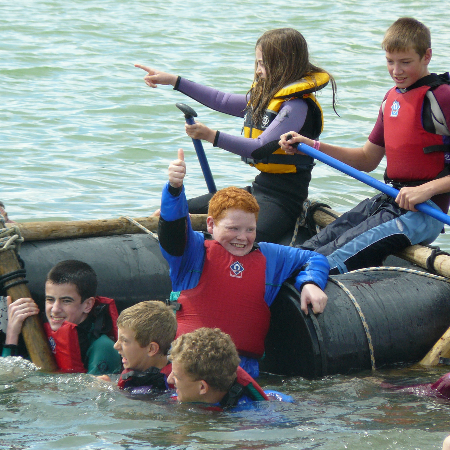 Group of children enjoying some water fun